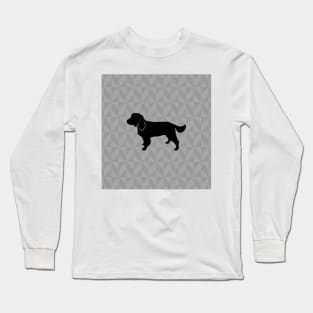 Springer Spaniel Dog Lover Gift - Scandi Geometric Silhouette Long Sleeve T-Shirt